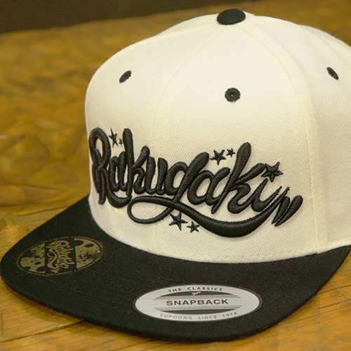 RAKUGAKI RAKUGAKI Main logo Snap Back Cap WHITE×BLACK │utility 