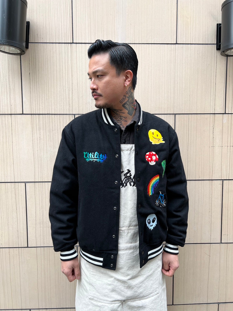 [22aw予約商品] shishumania × EFFECTEN / Embroidery stadium jacket (詰込ver)