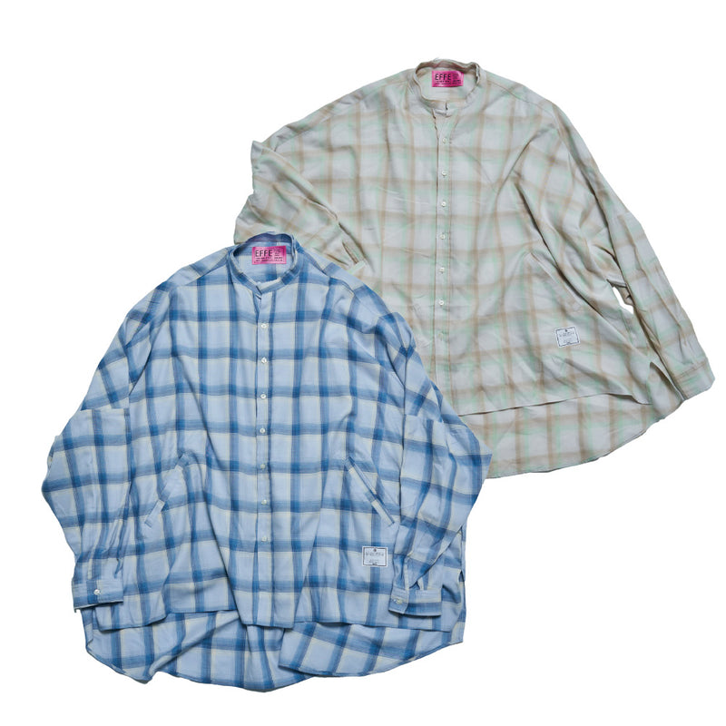 [2025 Spring] EFFECTEN / Ombre Check Poncho Shirts