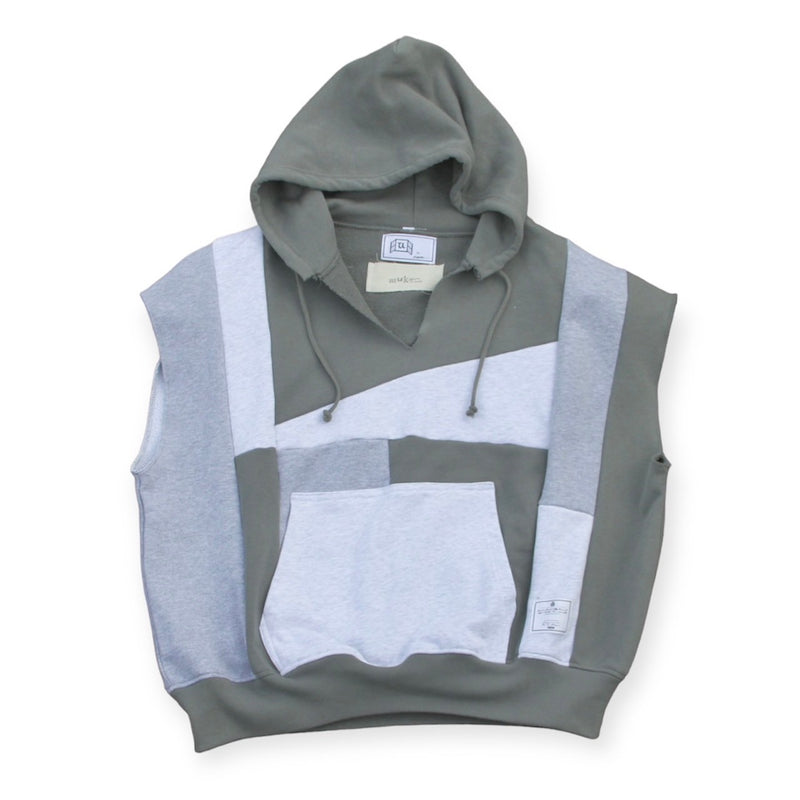 [2024 GW limited]U-BY EFFECTEN(ユーバイ エフェクテン) ×muku by SAICA patchwork sweat vest hoodie type2