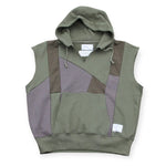 [2024 GW limited]U-BY EFFECTEN(ユーバイ エフェクテン) ×muku by SAICA patchwork sweat vest hoodie type3