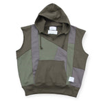 [2024 GW limited]U-BY EFFECTEN(ユーバイ エフェクテン) ×muku by SAICA patchwork sweat vest hoodie type4