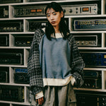 [2024 AW] EFFECTEN / Tweed Check Switching Brushed Sweat