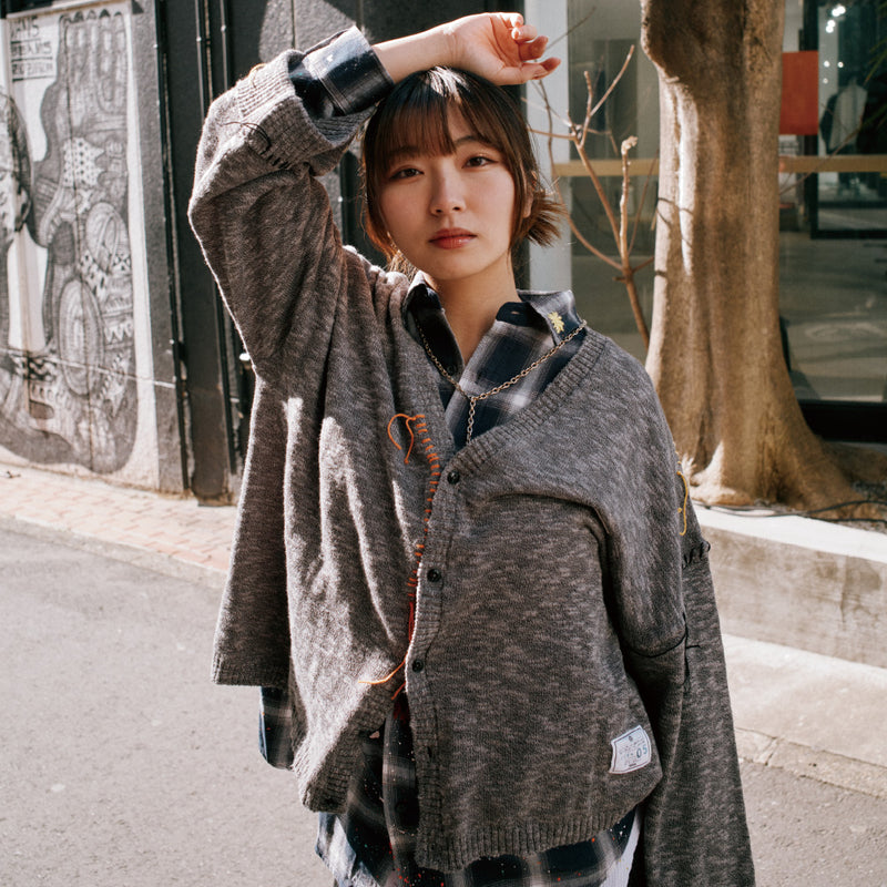 [YCF] EFFECTEN(エフェクテン) / Hand Stitch Volume Sleeve  Cardigan(YCF25-05,06)