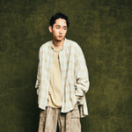 [2025 Spring] EFFECTEN / Ombre Check Poncho Shirts