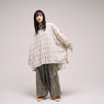 [2025 Spring] EFFECTEN / Ombre Check Poncho Shirts