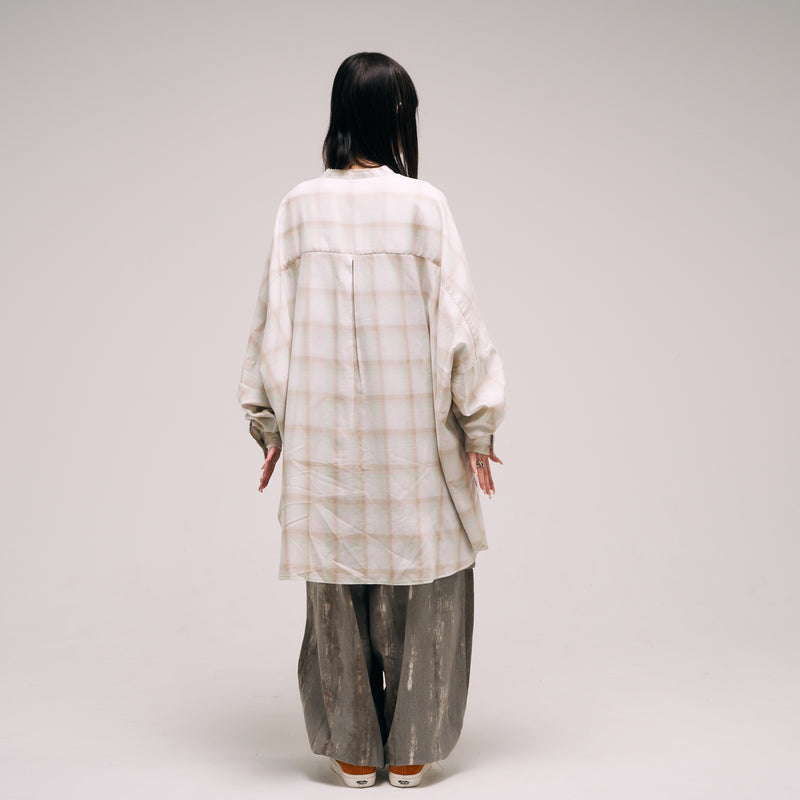 [2025 Spring] EFFECTEN / Ombre Check Poncho Shirts