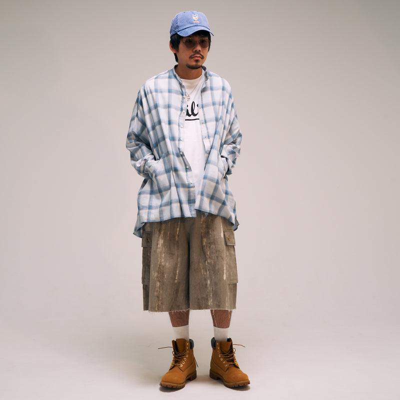 [2025 Spring] EFFECTEN / Ombre Check Poncho Shirts