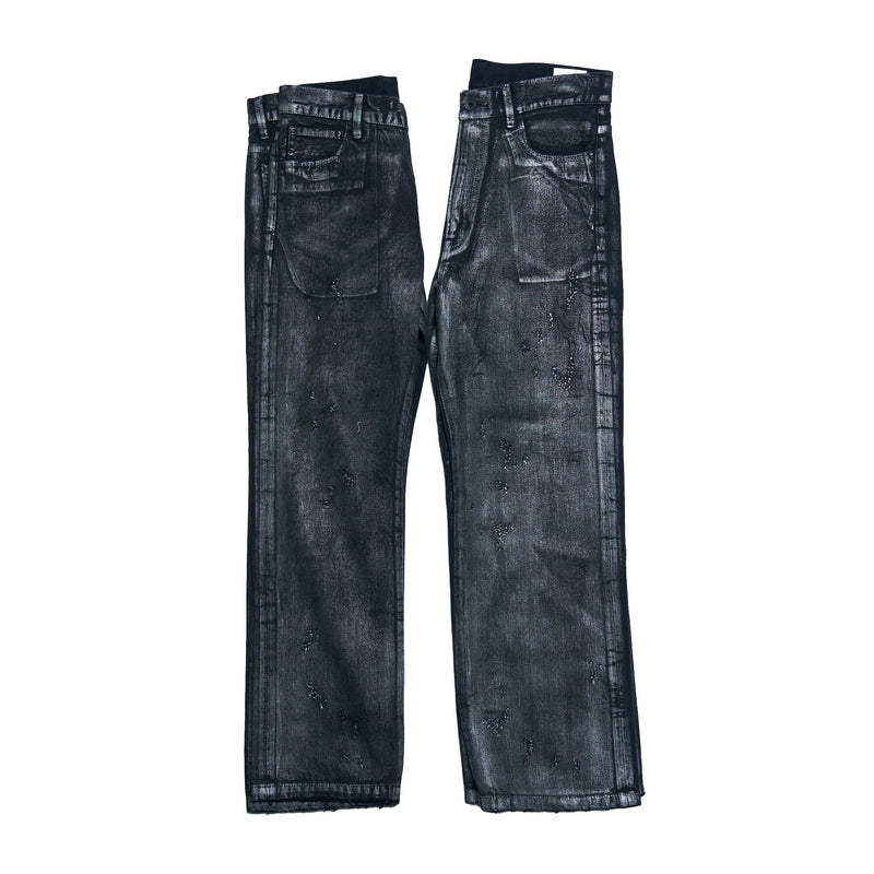 [2025 Spring] EFFECTEN / Rainbow Black Denim Pants