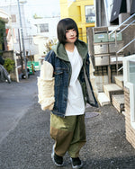 [2025新春limited]U-BY EFFECTEN(ユーバイ エフェクテン) ×muku by SAICA patchwork knit switching denim jacket type3