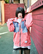 [2025新春limited]U-BY EFFECTEN(ユーバイ エフェクテン) ×muku by SAICA denim patchwork hoodie type2