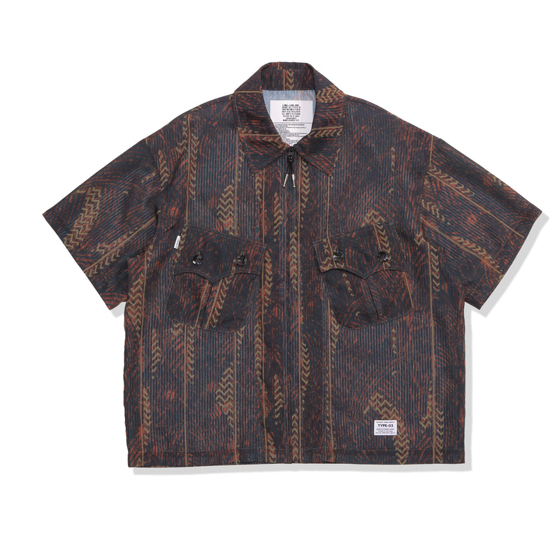 elephant TRIBAL fabrics  / "2025SS" NO A/C Zip Shirt