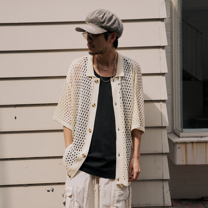 [2024 SPOT ITEM] EFFECTEN / summer knit mesh shirt