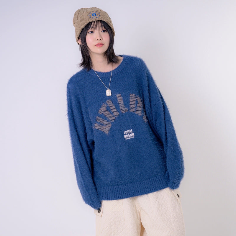 [2024 AW] EFFECTEN / Arch Logo Shaggy Knit