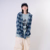 [2024 AW] EFFECTEN / Soft Shaggy Check Shirts Hoodie