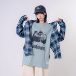 [2024 AW] EFFECTEN / Soft Shaggy Check Shirts Hoodie