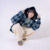 [2024 AW] EFFECTEN / Soft Shaggy Check Shirts Hoodie