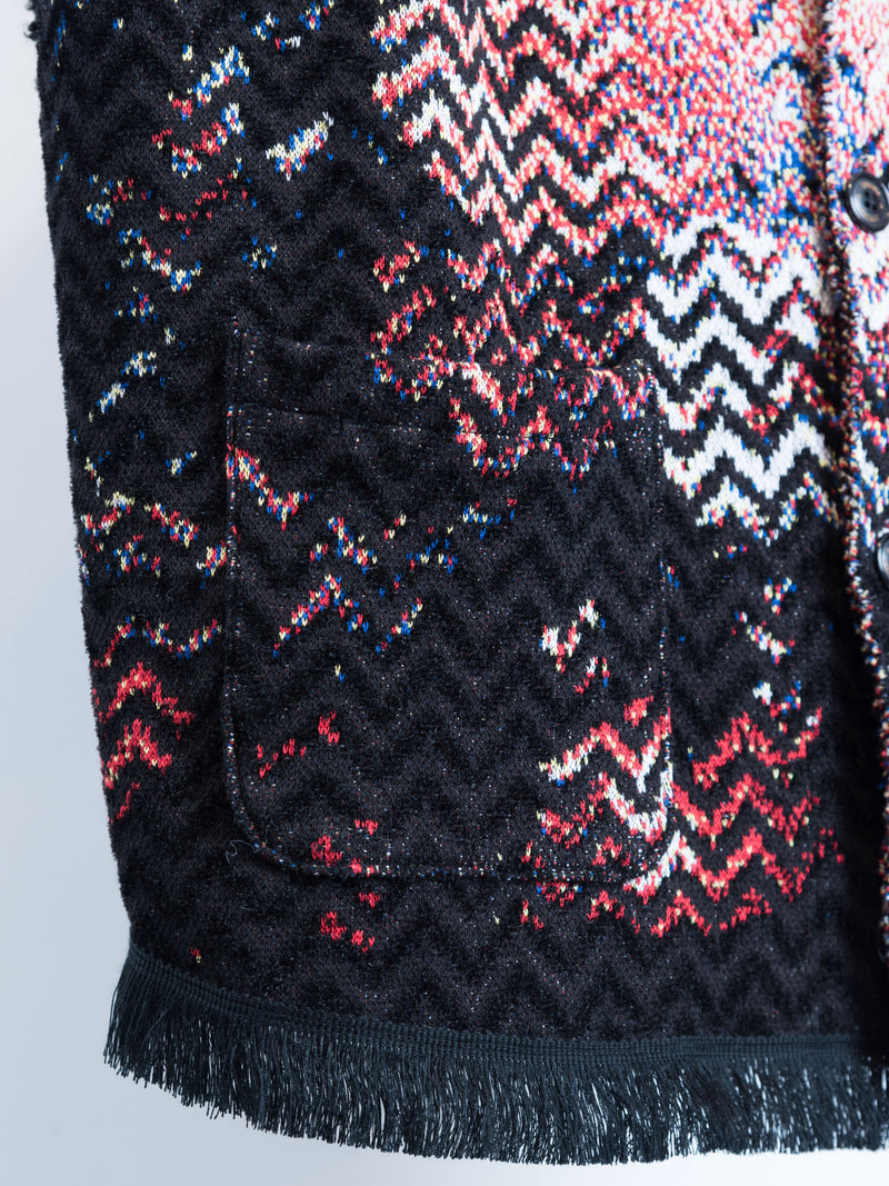 2024aw] SEVESKIG / Bouclé Six-Color Jacquard Knit Cardigan/Ver 