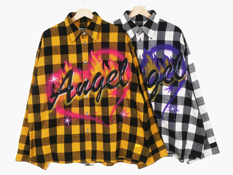 TENDER PERSON / "2023AW" ANGEL AIRBRUSHED CHECK SHIRT
