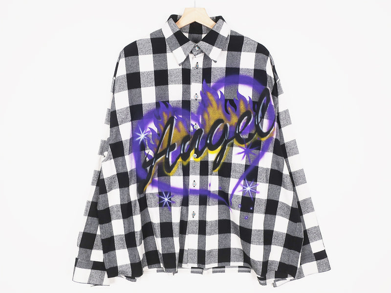 TENDER PERSON / "2023AW" ANGEL AIRBRUSHED CHECK SHIRT