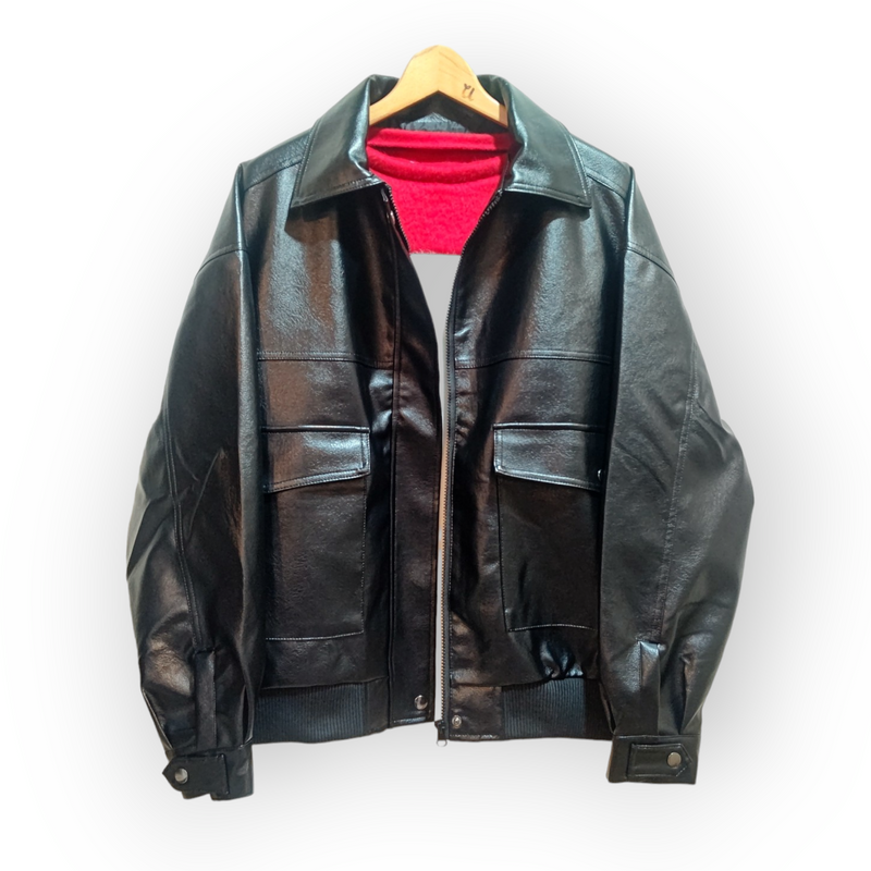 U-BY EFFECTEN (ユーバイエフェクテン) faux leather jacket