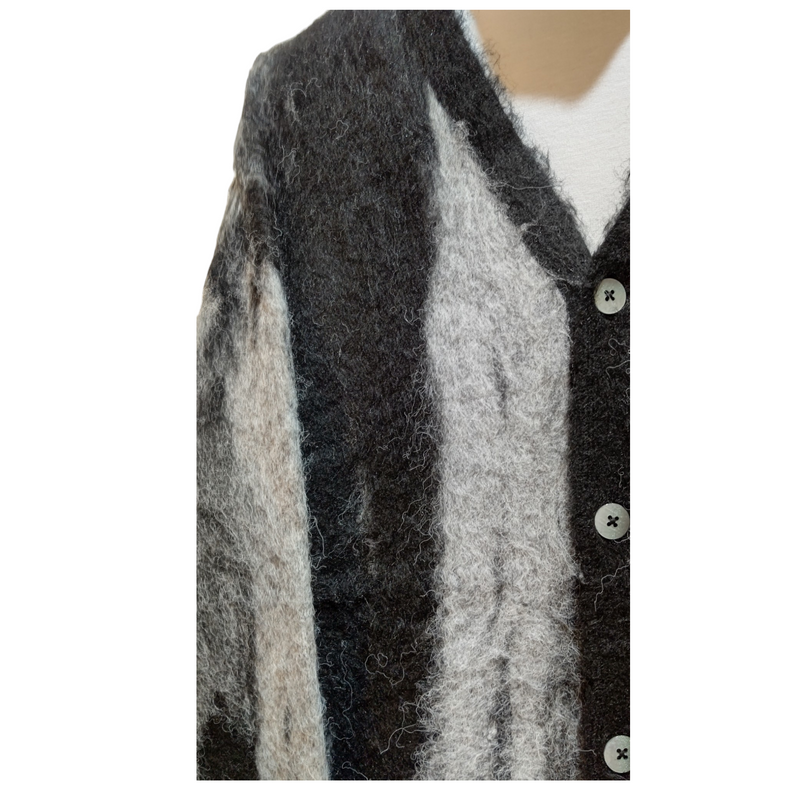 U-BY EFFECTEN (ユーバイエフェクテン) abstract mix knit cardigan