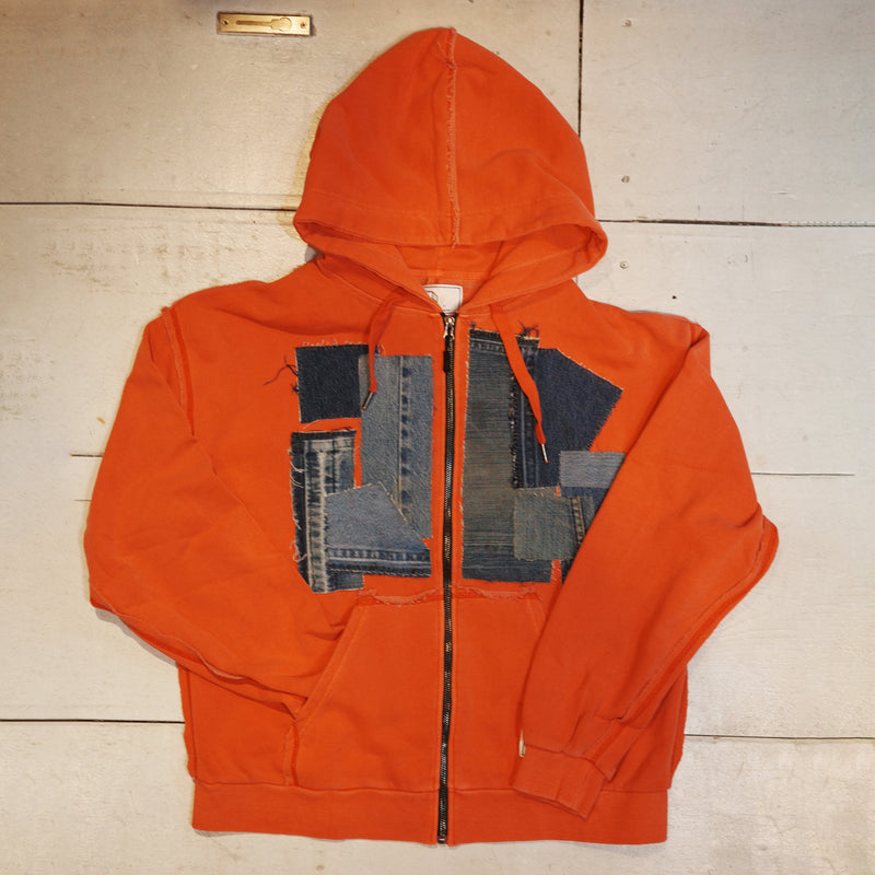 [2025新春limited]U-BY EFFECTEN(ユーバイ エフェクテン) ×muku by SAICA denim patchwork hoodie type1