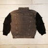 [2025新春limited]U-BY EFFECTEN(ユーバイ エフェクテン) ×muku by SAICA patchwork knit switching denim jacket type4