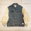 [2025新春limited]U-BY EFFECTEN(ユーバイ エフェクテン) ×muku by SAICA patchwork knit switching denim jacket type2