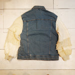 [2025新春limited]U-BY EFFECTEN(ユーバイ エフェクテン) ×muku by SAICA patchwork knit switching denim jacket type2