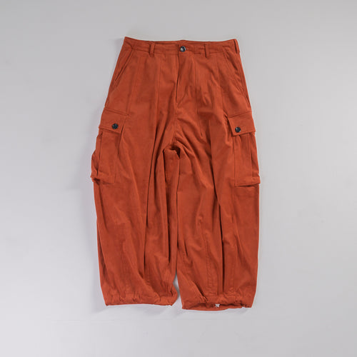 [2024 AW] EFFECTEN / Faux Suede Balloon Wide Cargo Pants