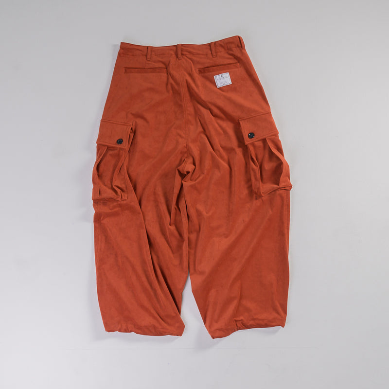 [2024 AW] EFFECTEN / Faux Suede Balloon Wide Cargo Pants