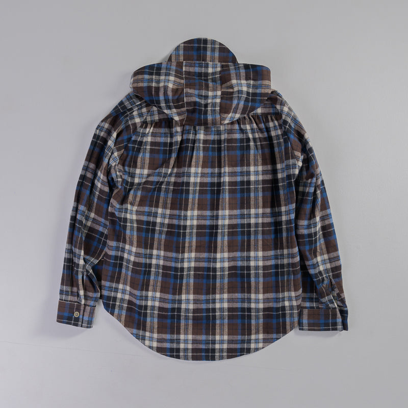 [2024 AW] EFFECTEN / Soft Shaggy Check Shirts Hoodie