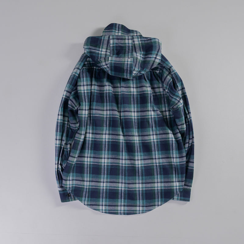 [2024 AW] EFFECTEN / Soft Shaggy Check Shirts Hoodie