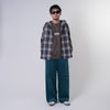 [2024 AW] EFFECTEN / Soft Shaggy Check Shirts Hoodie