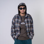 [2024 AW] EFFECTEN / Soft Shaggy Check Shirts Hoodie