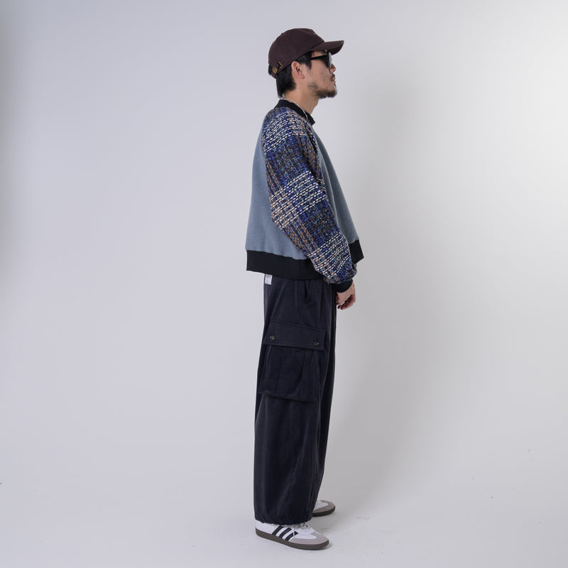 [2024 AW] EFFECTEN / Faux Suede Balloon Wide Cargo Pants