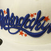 RAKUGAKI RAKUGAKI Main logo Snap Back Cap White x Blue/Red