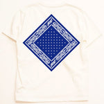 RAKUGAKI /楽書き  RAKUGAKI Bandana T-Shirts White x Blue