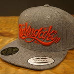 RAKUGAKI Melton Wool Main Logo SnapBack Cap Heather Grey x Red