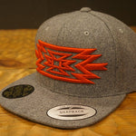 RAKUGAKI Melton Wool ORTEGA SnapBack Cap Heather Grey x Red