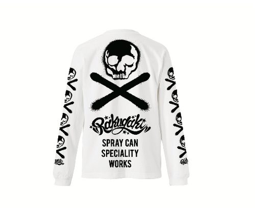 RAKUGAKI /楽書き  Stencil Skull Logo Long T-Shirts