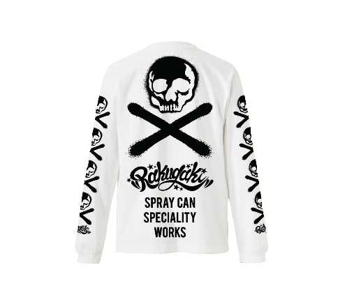 RAKUGAKI /楽書き  Stencil Skull Logo Long T-Shirts