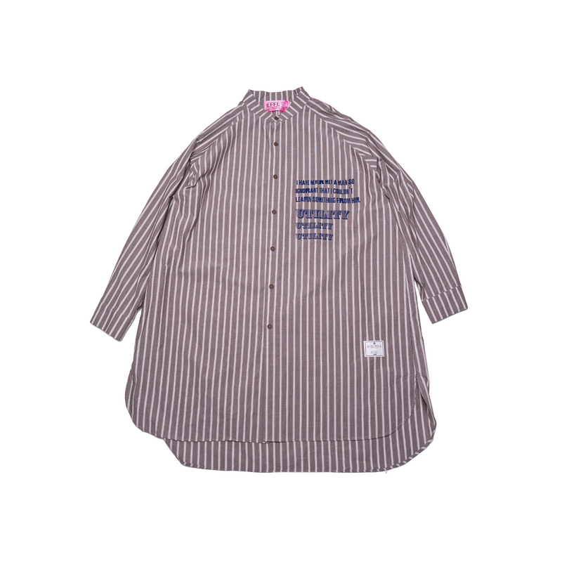 [2023Spring] EFFECTEN(エフェクテン) / stripe band collar long shirt