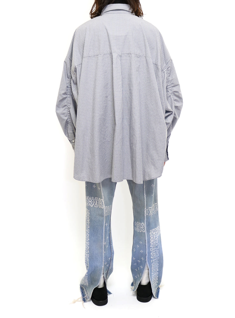 elephant TRIBAL fabrics (エレファントトライバルファブリックス ) / "2023SS" Puckering BD Mini Check Shirt