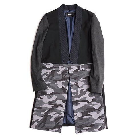 waku2/ワクワク Camouflage Check Long Jaket │utility – utility 