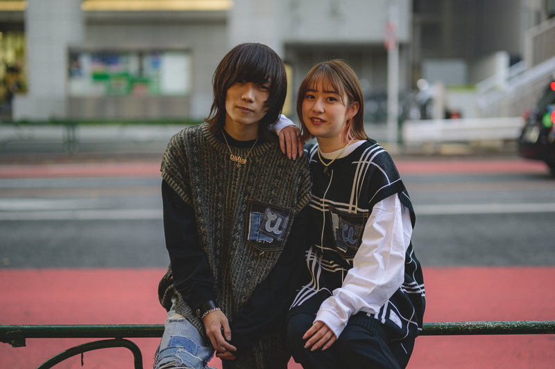 [2023新春limited]U-BY EFFECTEN(ユーバイ エフェクテン) ×muku by SAICA patchwork knit vest