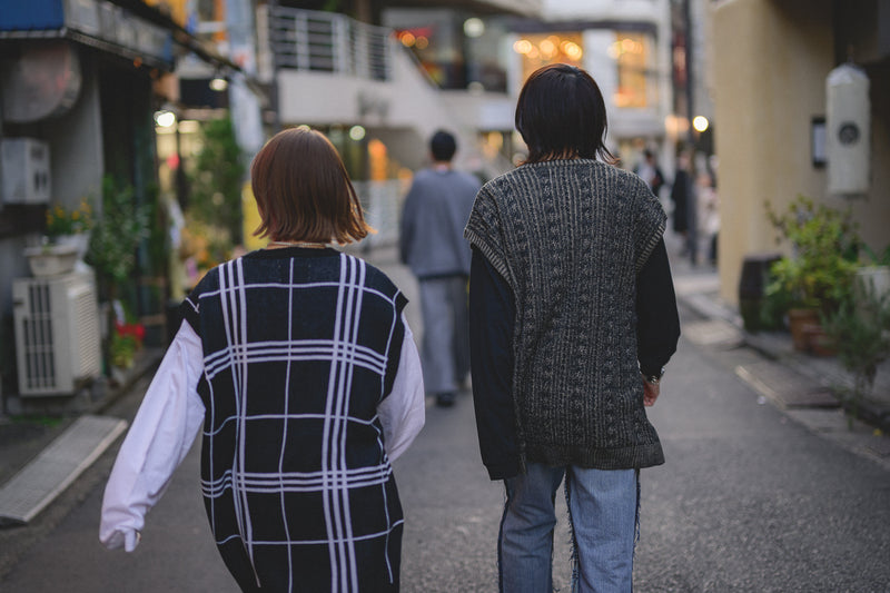 [2023新春limited]U-BY EFFECTEN(ユーバイ エフェクテン) ×muku by SAICA patchwork knit vest