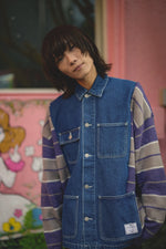 [2023新春limited]U-BY EFFECTEN(ユーバイ エフェクテン) ×muku by SAICA knit docking denim jacket