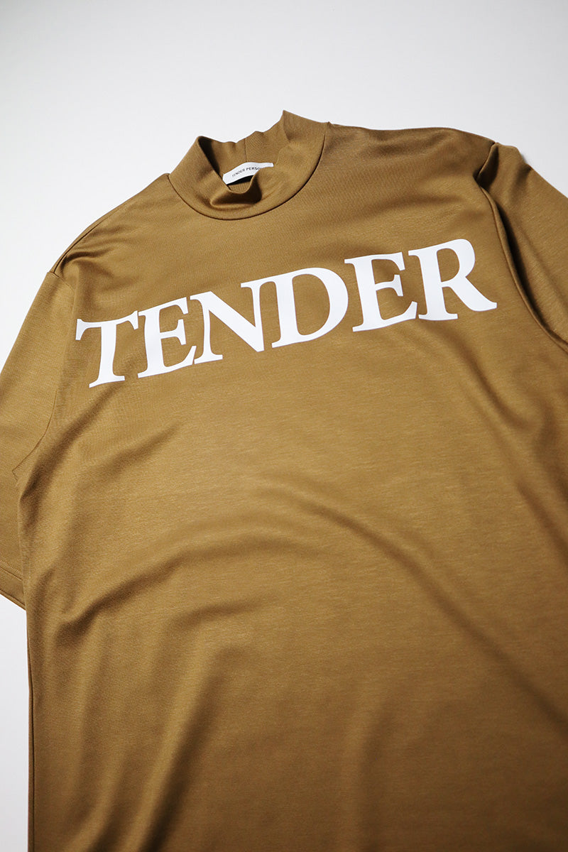 TENDER PERSON テンダーパーソン 23SS LOGO MOCKNECK TEE ロゴ モックネック Tシャツ カーキ Size 4